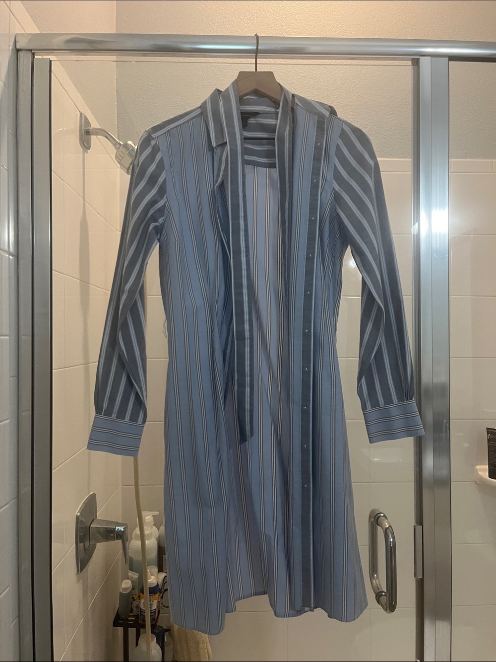 Brooks brothers supima cotton striped belted shirt dress 6